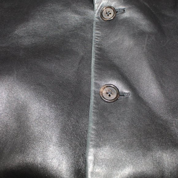 Ralph Lauren Purple Label Men L Black Lambskin Leather Suit Jacket Made in Italy - Picture 10 of 12